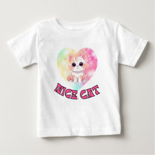 Camiseta De Bebé Un gato lindo con un bebé