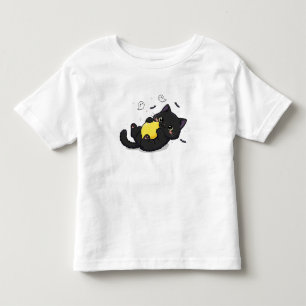 Camiseta De Bebé Un gato negro espeluznante y su limón