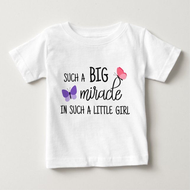 Camiseta De Bebé Un gran milagro en una niña recién nacida (Anverso)