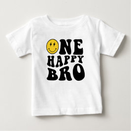 Camiseta De Bebé Un Hermano Feliz Sonriendo Niño Cumpleaños 1 Coinc