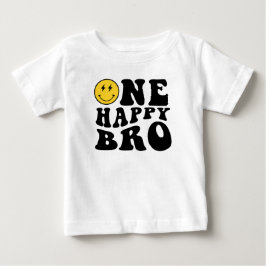Camiseta De Bebé Un Hermano Feliz Sonriendo Niño Cumpleaños 1er Coi