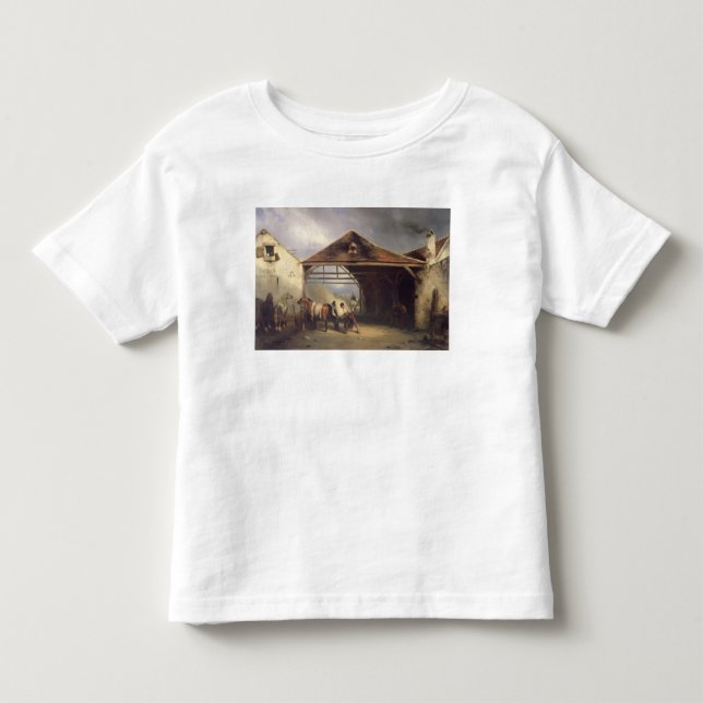Camiseta De Bebé Un herrador que calza un caballo (Anverso)
