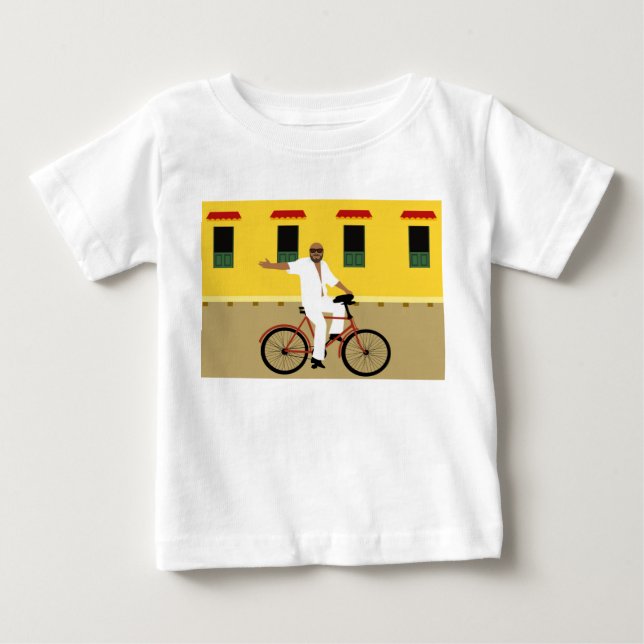 Camiseta De Bebé Un hombre en una bicicleta de calle en Columbia (Anverso)
