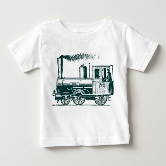 Camiseta De Bebé Un hombre y su tren - Dk Green (Anverso)
