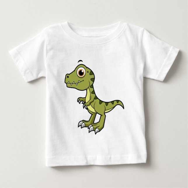 Camiseta De Bebé Un Ilustracion Agradable De Un Rex Tirrannosauro. (Anverso)
