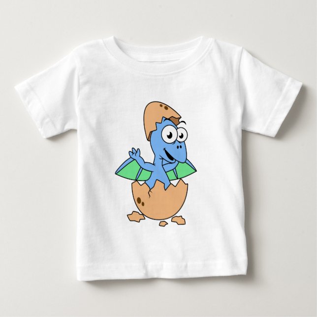 Camiseta De Bebé Un Ilustracion Cuidadoso De Un Bebé Pterodáctilo H (Anverso)