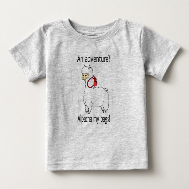Camiseta De Bebé Un juego de palabras de aventura alpacha (Anverso)