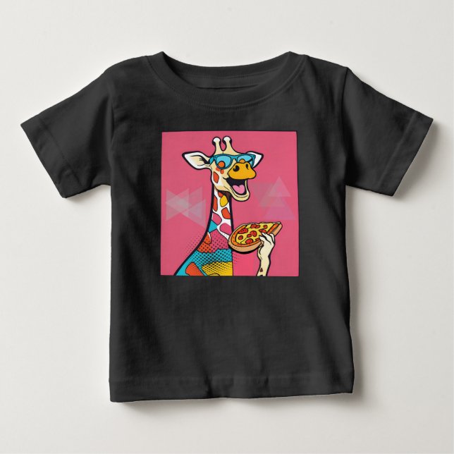 Camiseta De Bebé Un lindo niño pequeño bebé diseño fresco de jirafa (Anverso)