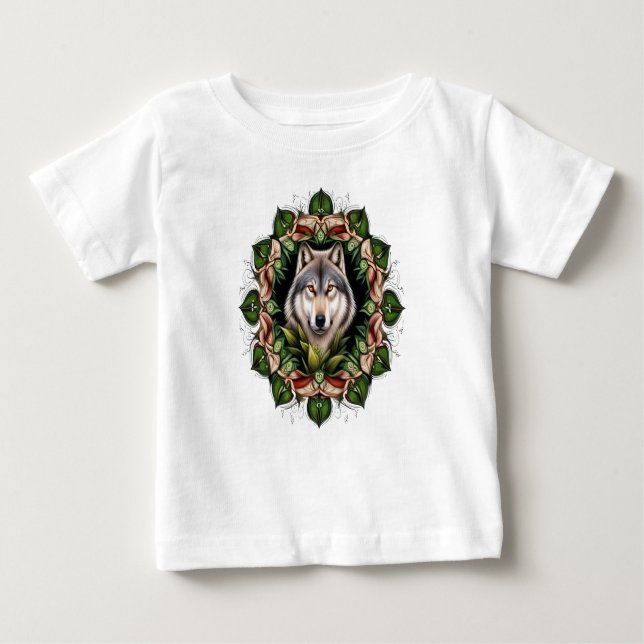 Camiseta De Bebé Un Lobo Timber Surrounded By Ladys Slipper (Anverso)