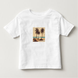 Camiseta De Bebé un lugar tranquilo de una playa al atardecer con p