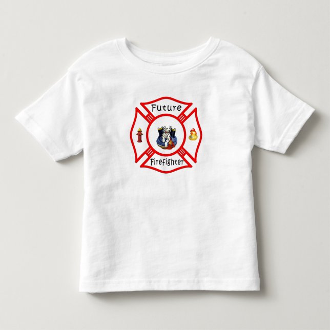 Camiseta De Bebé Un maltés rojo del bombero futuro (Anverso)