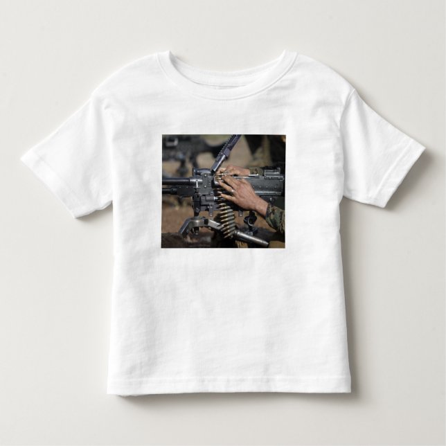 Camiseta De Bebé Un marine carga una ametralladora M-240G (Anverso)