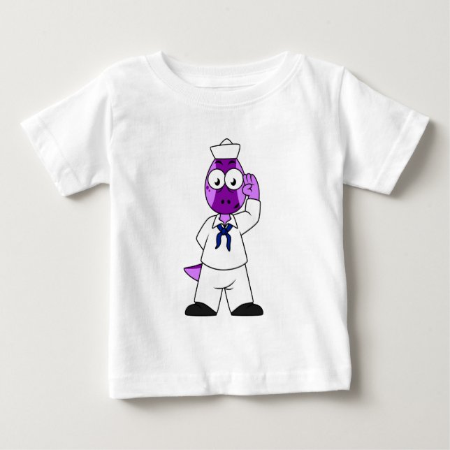Camiseta De Bebé Un marinero de la Marina de Dinosaurios Pachycepha (Anverso)