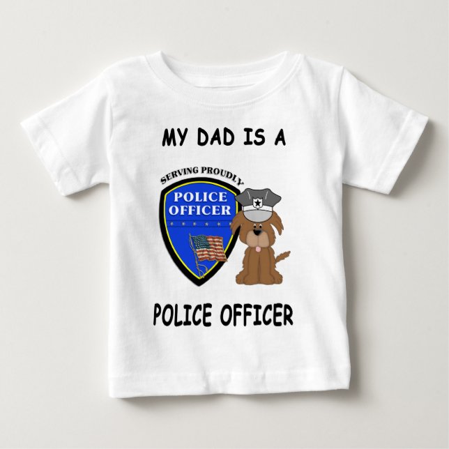 Camiseta De Bebé Un mi papá de la policía (Anverso)