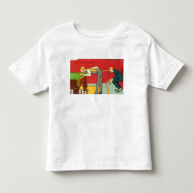 Camiseta De Bebé Un momento ansioso, taco de billar que golpea una (Anverso)