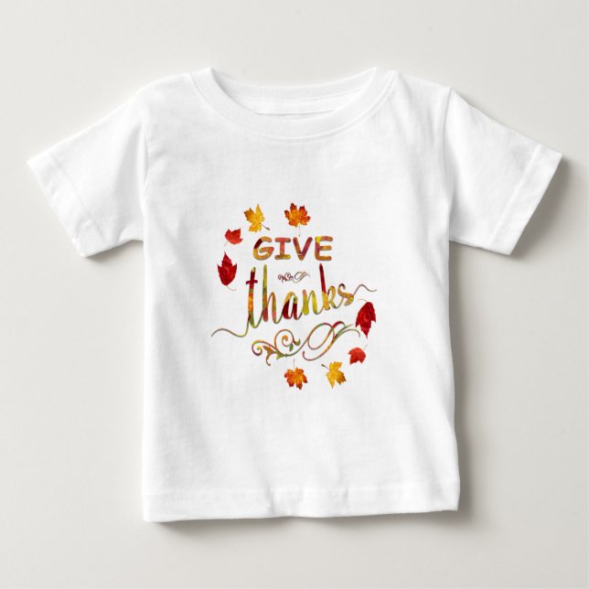 Camiseta De Bebé Un Monograma Rústico de Acción de Gracias a Caída (Anverso)