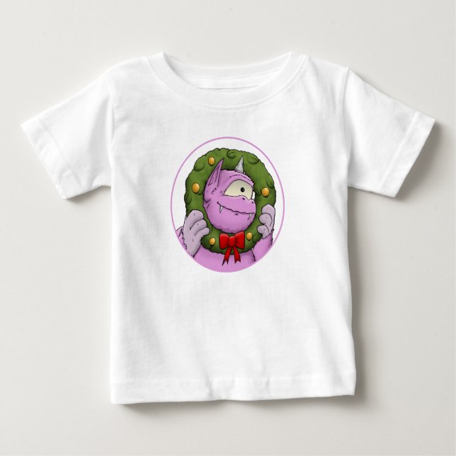 Camiseta De Bebé Un monstruo Navidad milagra una camiseta bebé (Anverso)