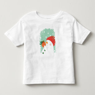 Camiseta De Bebé Un muñeco de nieve que cuelga un ornamento en un