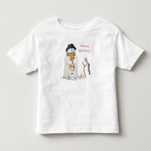 Camiseta De Bebé Un muñeco de nieve sonriente en la nieve de los n