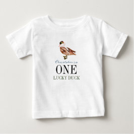 Camiseta De Bebé Un niño clásico del pato afortunado, primer cumple