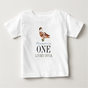 Camiseta De Bebé Un niño clásico del pato afortunado, primer cumple