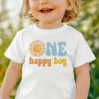 Camiseta De Bebé Un Niño Feliz Cumpleaños 1 Sol 
