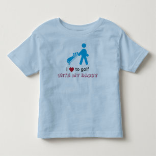 Camiseta De Bebé Un niño golfista tirando de un carro azul