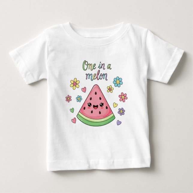 Camiseta De Bebé Un nombre personalizado de uno en melón (Anverso)