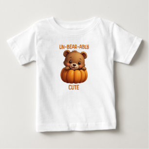 Camiseta De Bebé Un Oso Que No Se Puede Oír En Un Otoño De Calabaza