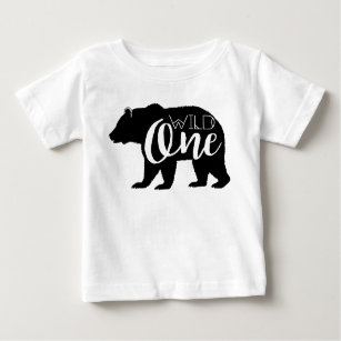 Camiseta De Bebé Un oso salvaje   Primera fiesta de cumpleaños
