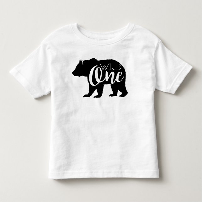 Camiseta De Bebé Un oso salvaje | Primera fiesta de cumpleaños (Anverso)