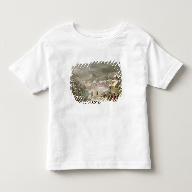 Camiseta De Bebé Un paisaje del invierno con los viajeros en una (Anverso)