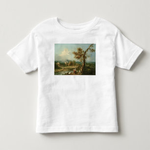 Camiseta De Bebé Un paisaje del río de Italianate con los viajeros