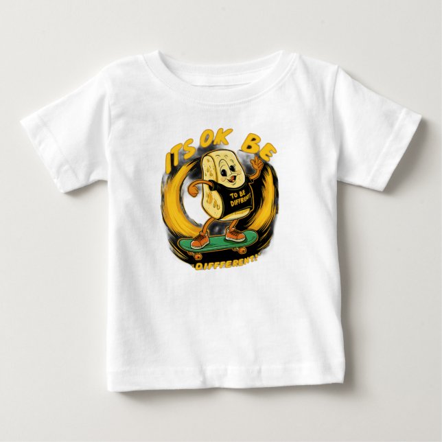 Camiseta De Bebé Un palo mozzaerlla personalizado en el patineta, (Anverso)