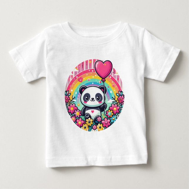 Camiseta De Bebé Un panda con corazón (Anverso)