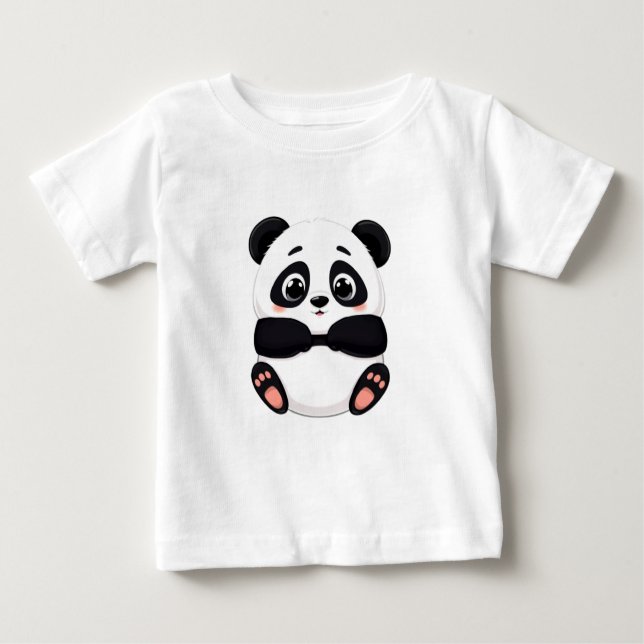 Camiseta De Bebé Un Panda feliz y amigable (Anverso)
