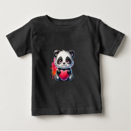 Camiseta De Bebé Un panda lindo abrazando el corazón