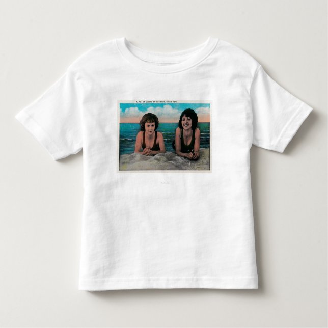 Camiseta De Bebé Un par de Queens en la playa, parque del océano (Anverso)