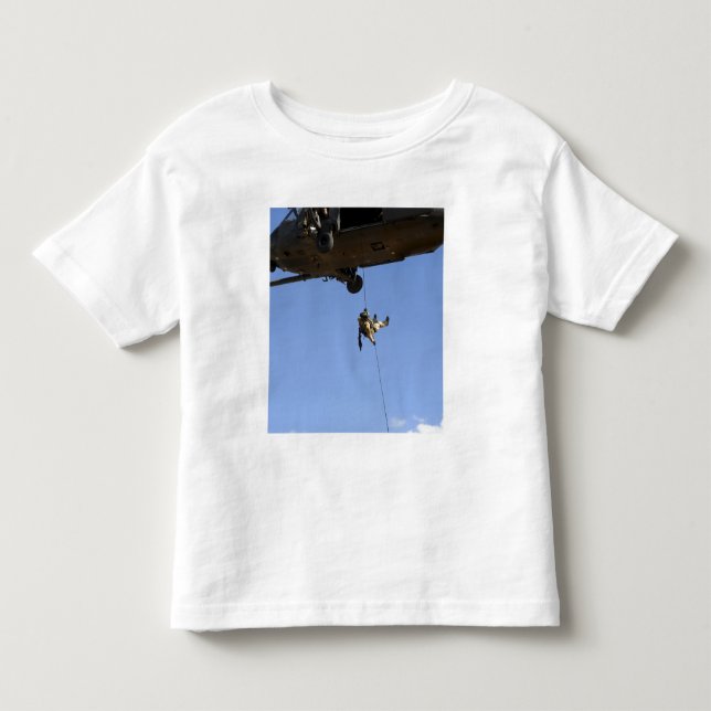 Camiseta De Bebé Un pararescueman rappels de un HH-60 (Anverso)
