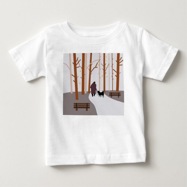 Camiseta De Bebé Un paseo con un perro (Anverso)
