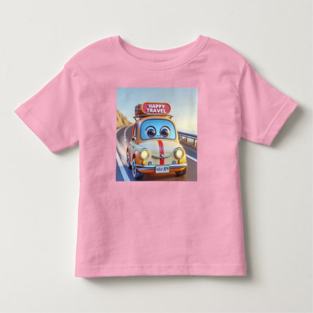 Camiseta De Bebé Un pequeño auto divertido de Natasha Us (Anverso)