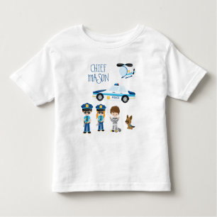 Camiseta De Bebé Un pequeño Personalizado de policía con nombre