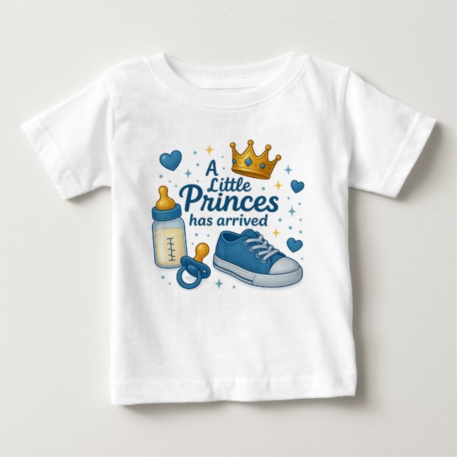 Camiseta De Bebé Un pequeño príncipe ha llegado a la celebración de (Anverso)