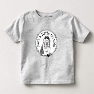 Camiseta De Bebé Un pequeño problema: Gris de perro pastor inglés 1