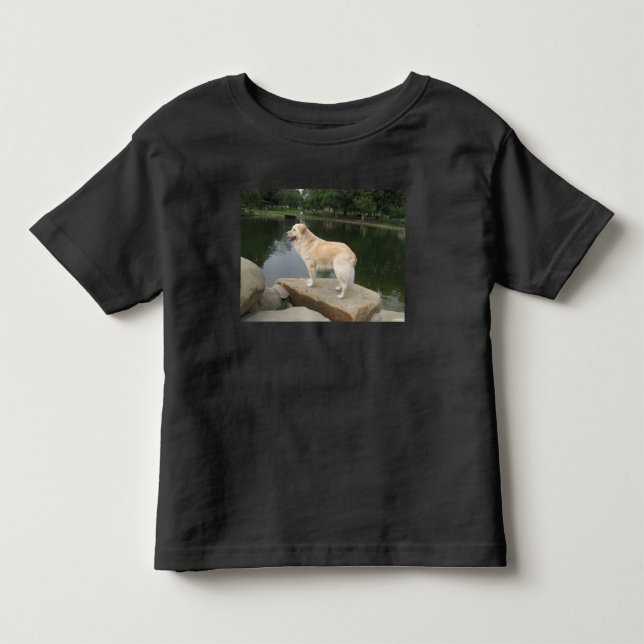 Camiseta De Bebé Un perro en un estanque (Anverso)