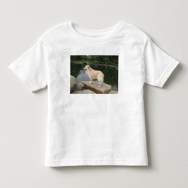 Camiseta De Bebé Un perro en un estanque (Anverso)