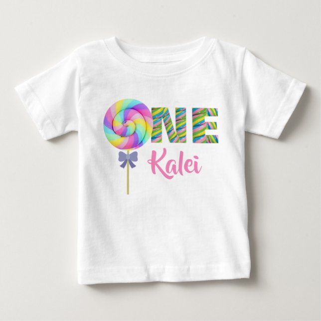 Camiseta De Bebé Un personalizado del Lollipop (Anverso)