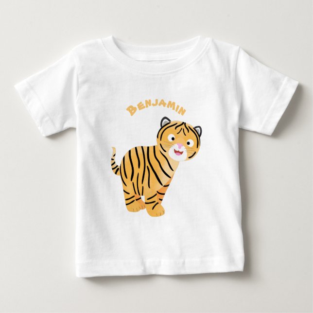 Camiseta De Bebé Un personalizado feliz del cachorro de tigre (Anverso)