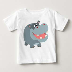 Camiseta De Bebé Un Personalizado sonriente y amable Hippo Baby T-S