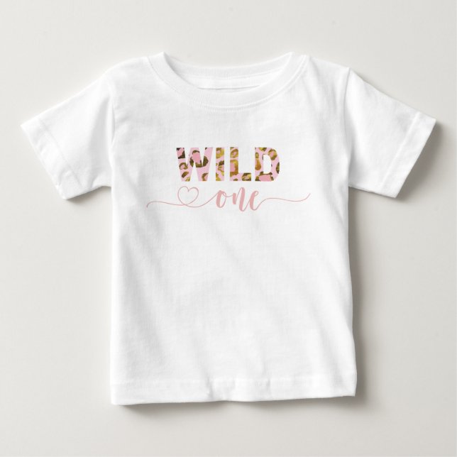 Camiseta De Bebé Un primer cumpleaños del leopardo salvaje de la se (Anverso)